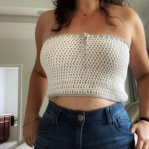 Elegant White Crochet Crop Top